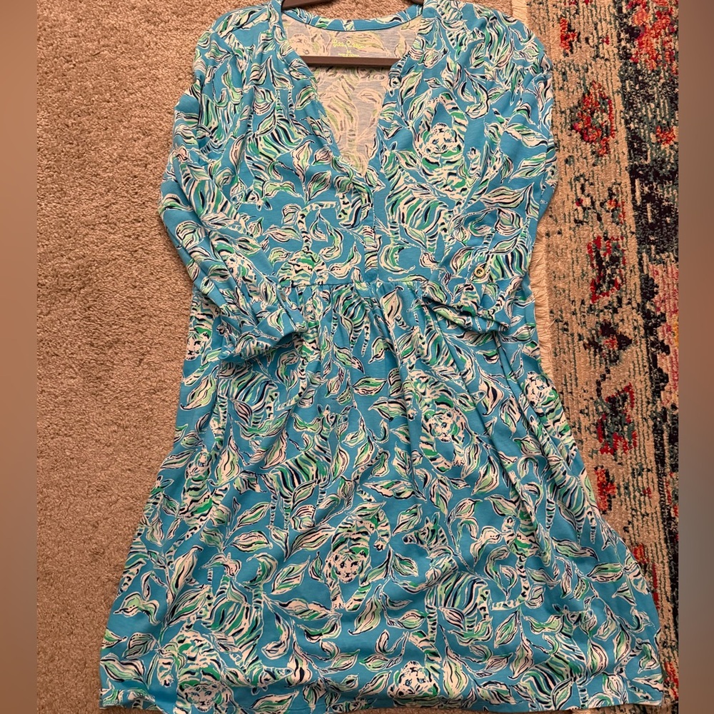 Lilly Pulitzer Blue and White Patterned Dress